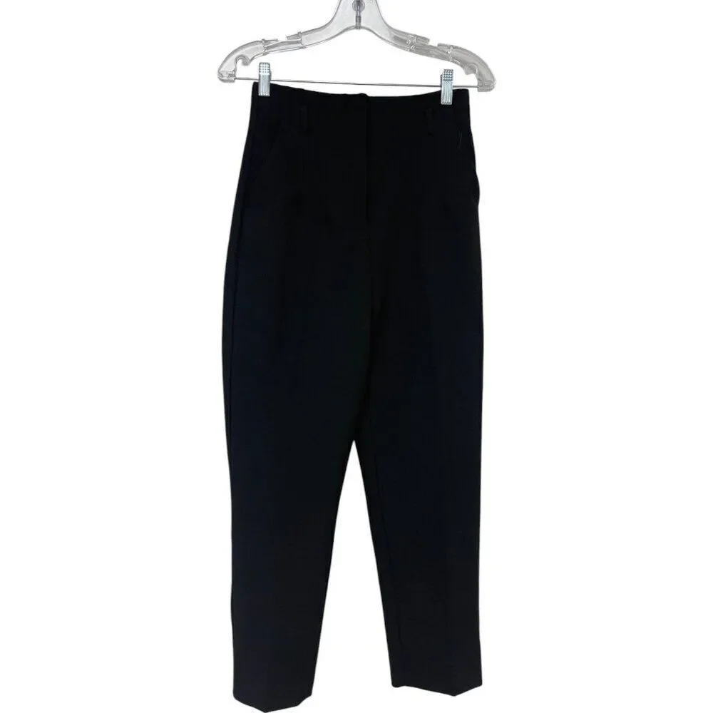 Zara Womens High Waisted Pants Trousers Ankle S Black 9490/590 NWT no belt - Picture 3 of 15